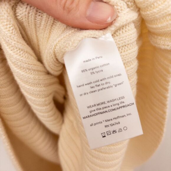 MARA HOFFMAN Samira Wrap-effect Ribbed Organic Cotton-blend Midi Dress Cream Siz - Picture 8 of 12